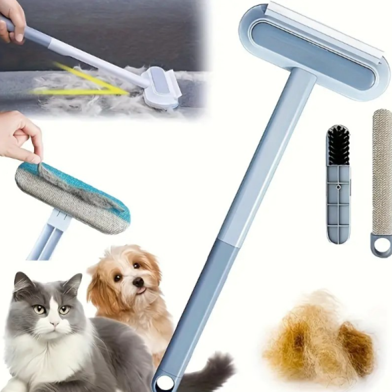Uzun Saplı Evcil Hayvan Tüy Temizleme Fırçası