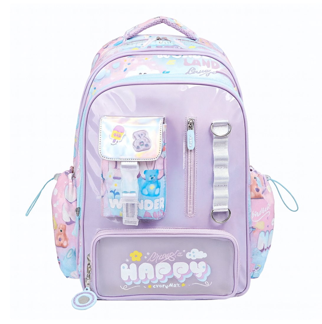 💜 Happy Wonderland Mor Okul Çantası 💜
