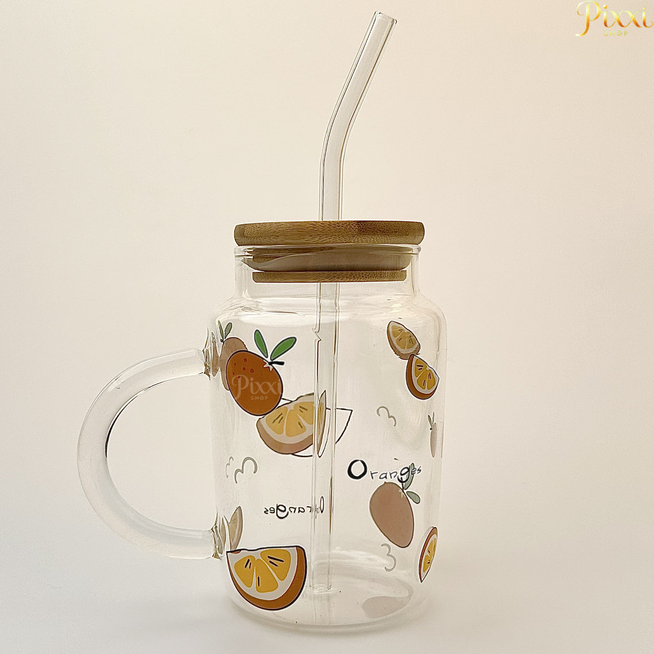 Portakal Dilimi Desenli Cam Şişe