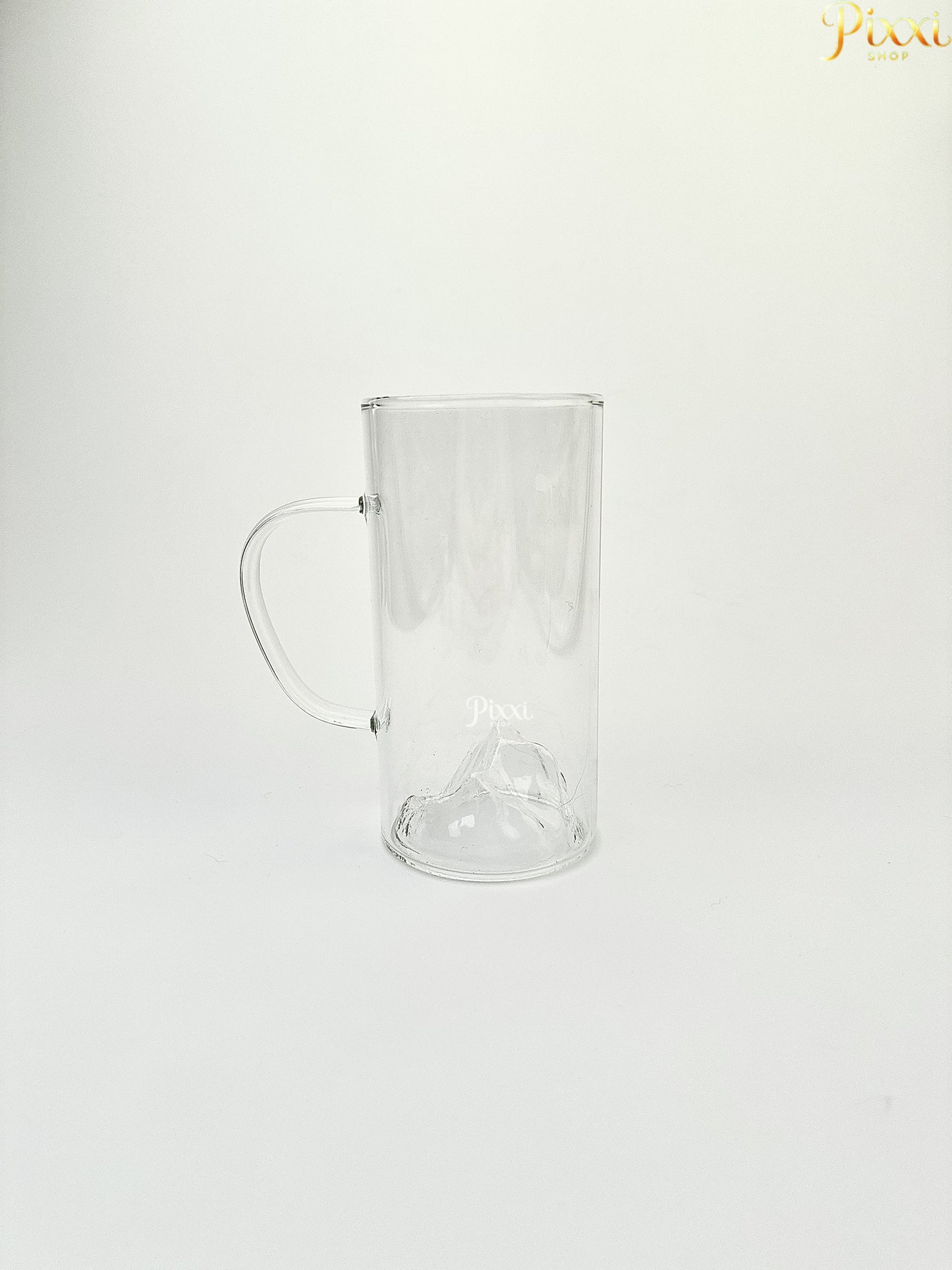 Dağ Tasarımlı Cam Uzun Kulplu Bardak