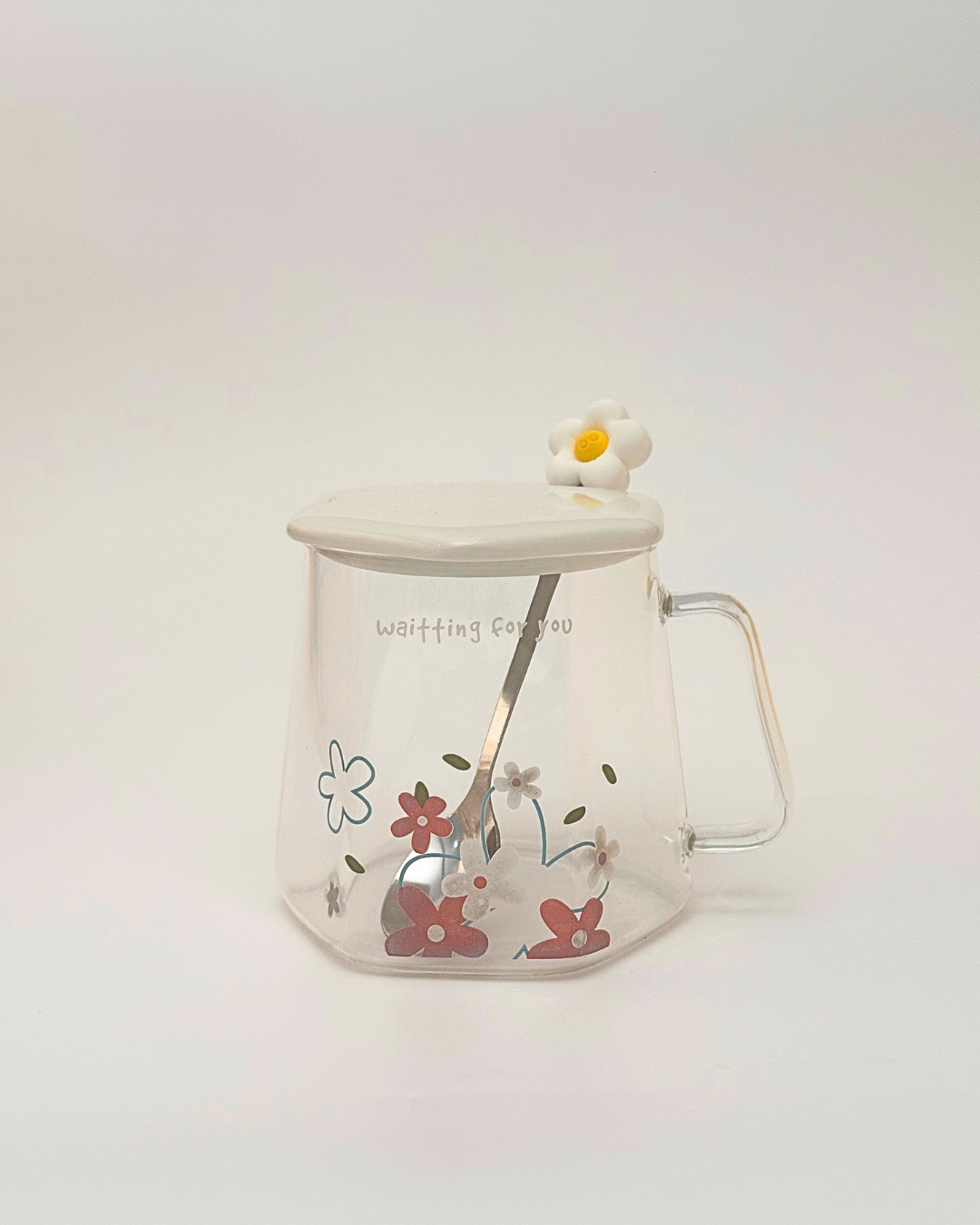 Papatya Tasarımlı  Cam Kupa Bardak