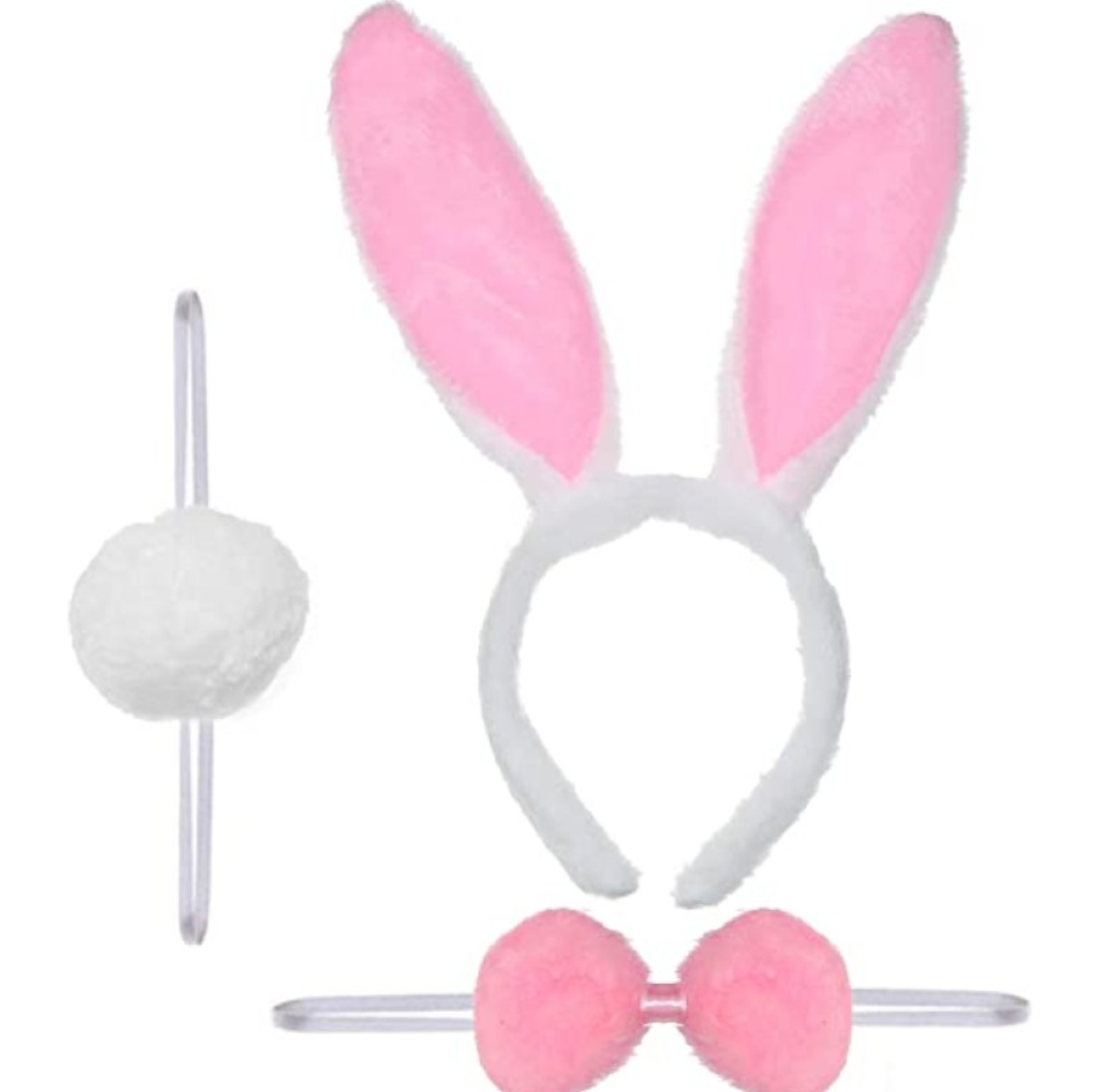 Tavşan Kostüm Seti Taç Papyon Kuyruk Pembe Renk