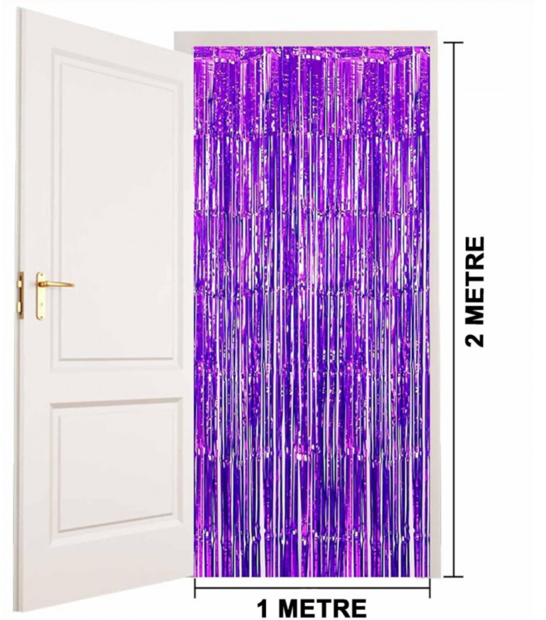 Mor Ekstra Metalize Saçaklı Arka Fon Perde