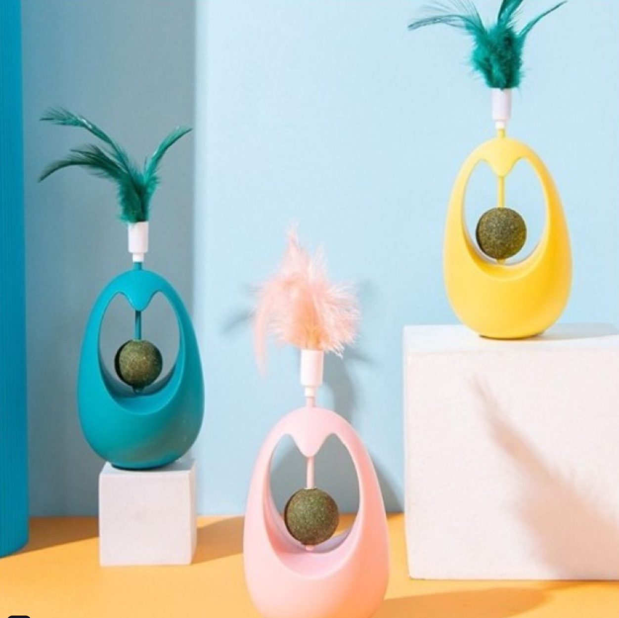 İnteraktif Kedi Otlu Tüylü Oyuncak