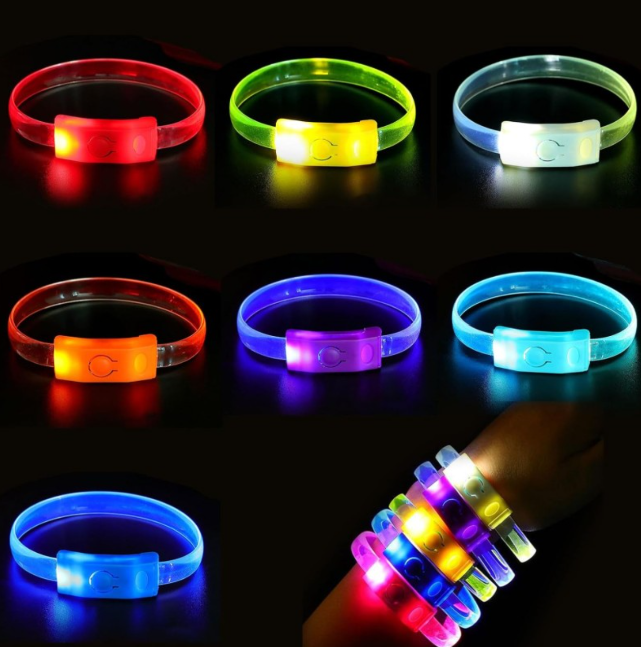 Festival & Parti LED Bileklik 3 Farklı Mod Işıklı 1 Adet