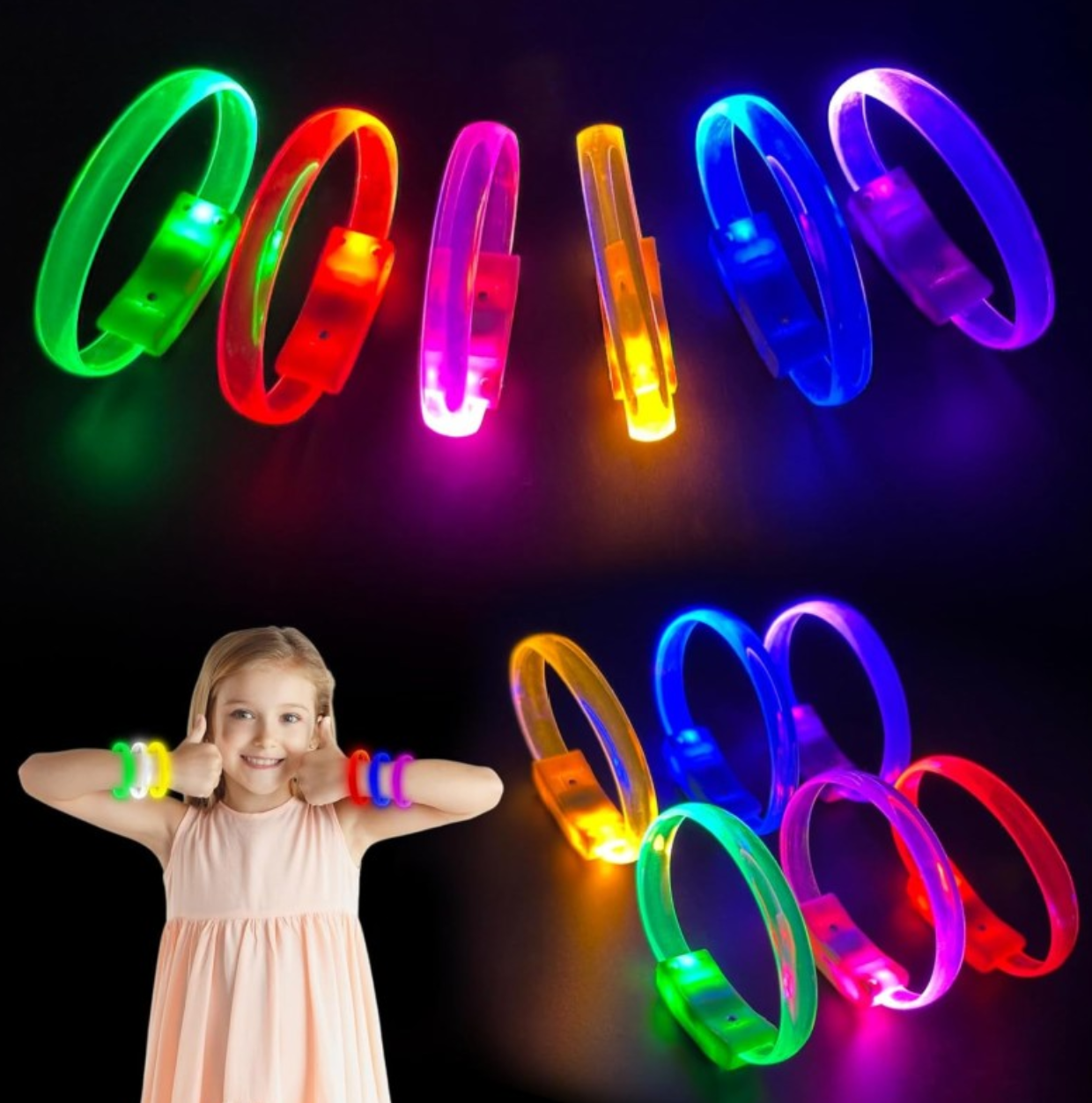 Festival & Parti LED Bileklik 3 Farklı Mod Işıklı 1 Adet