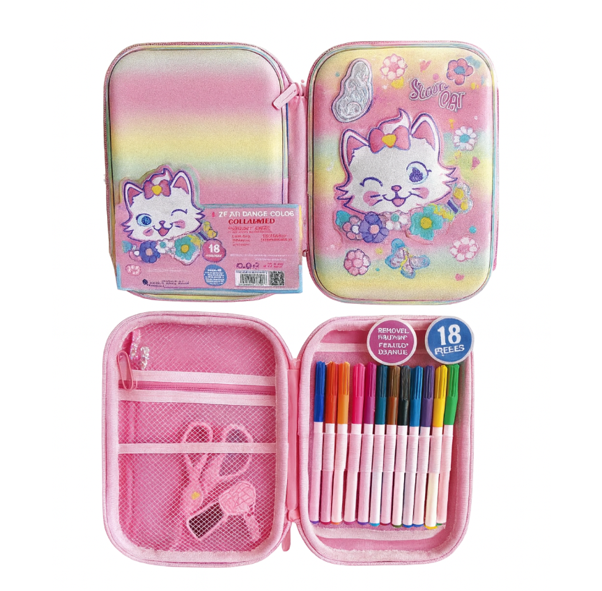 Dream Vest Kedicik Tasarımlı 18 bölmeli Kalemlik