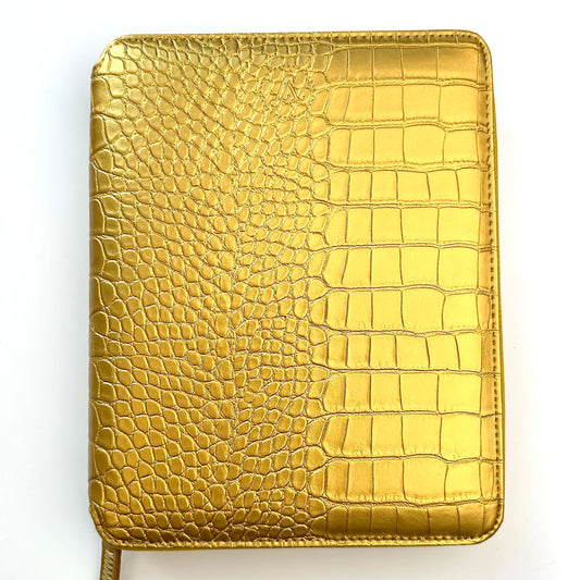 Victoria's Journals Gold Deri Organizer Defter