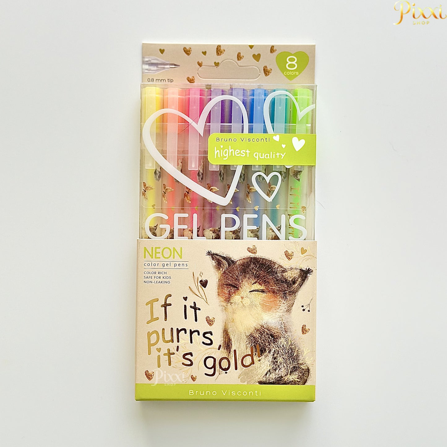 Bruno Visconti 8’li Neon Jel Kalem Seti – 0.8 mm Uç