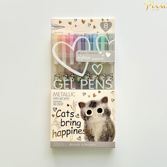 Bruno Visconti 8’li Metalik Jel Kalem Seti – 0.8 mm Uç