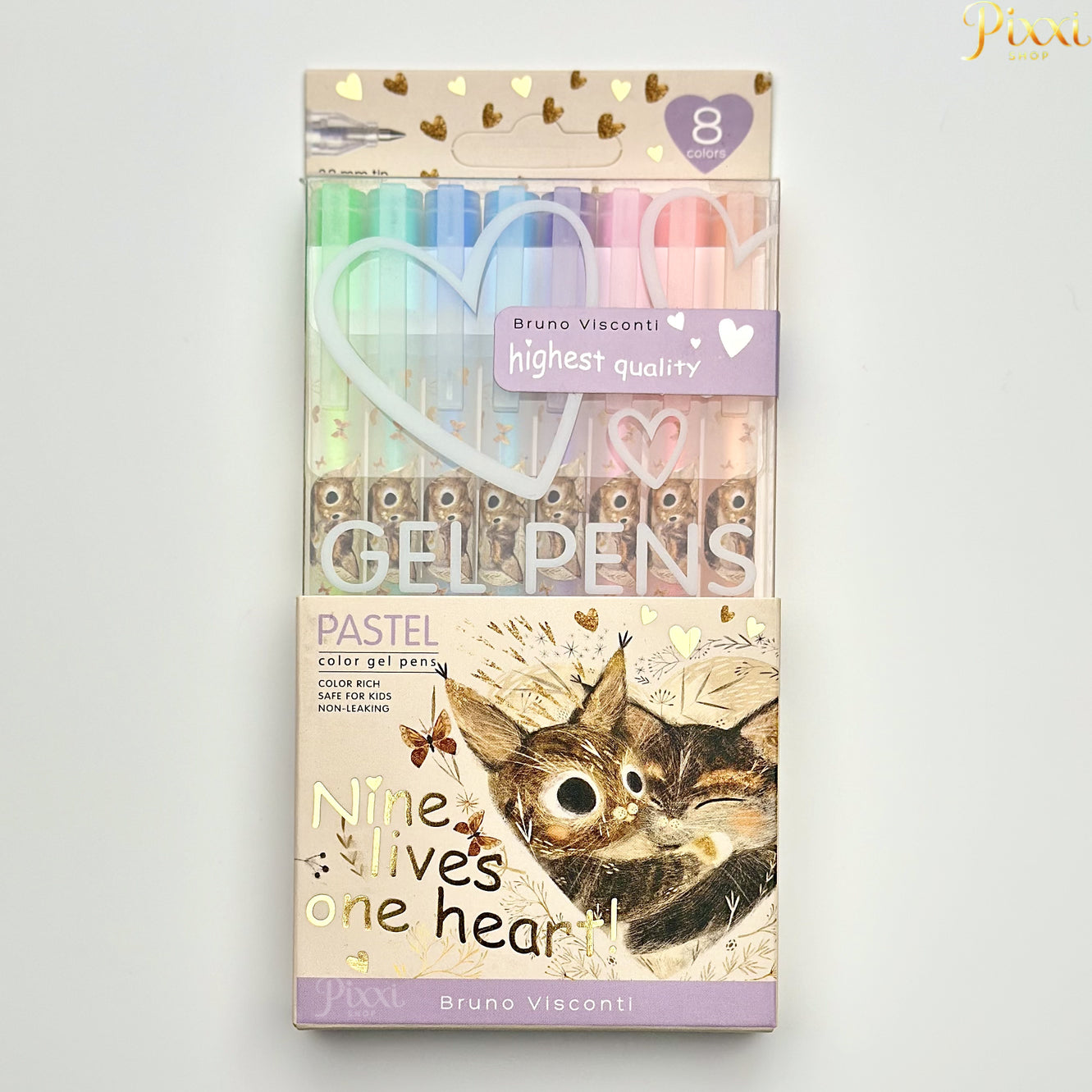 Bruno Visconti 8’li Pastel Jel Kalem Seti – 0.8 mm Uç