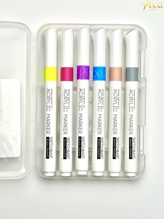 Bruno Visconti Sketch & Art Akrilik Marker Kalem 6 Renk