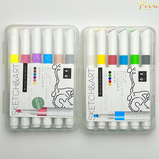 12 li Sketch Art Akrilik Marker Kalem