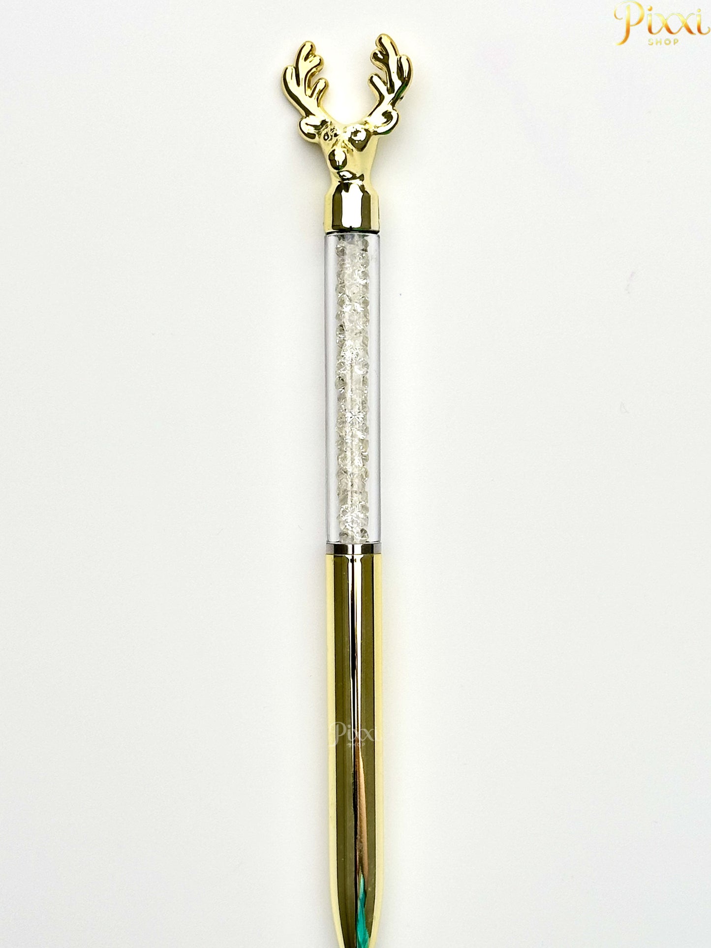 Geyik ve Kristal Tasarımlı Tükenmez Kalem