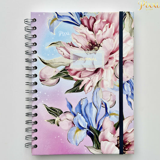 Victoria’s Journals Spiral Çiçek Desenli Çizgili Defter