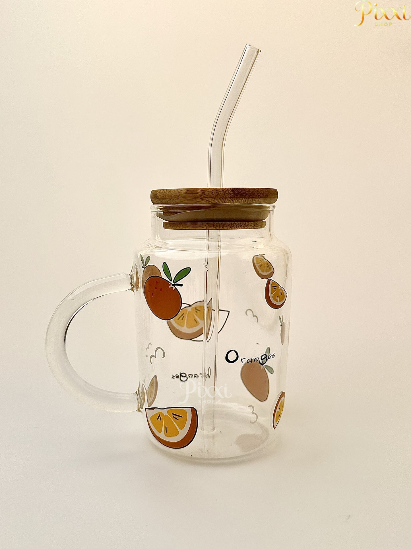 Portakal Dilimi Desenli Cam Şişe