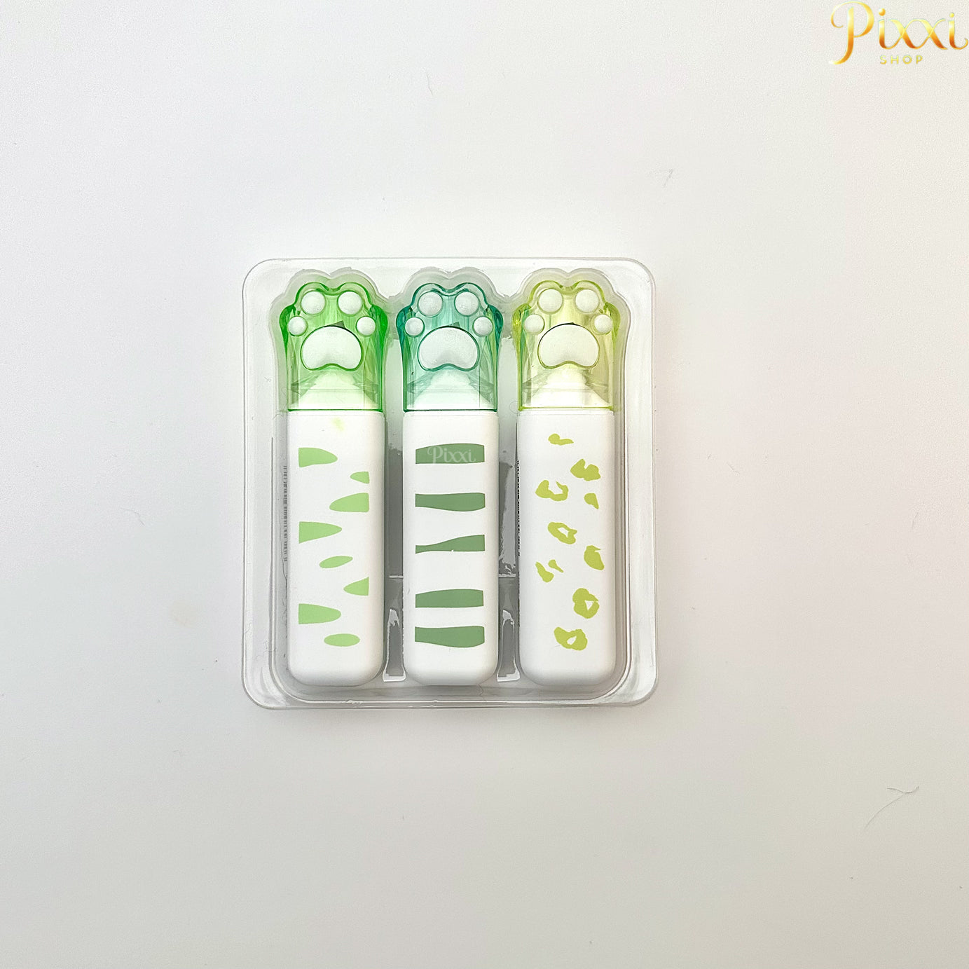 Pati Tasarımlı 3 lü Yeşil Renk Tonları Keçeli Kalem