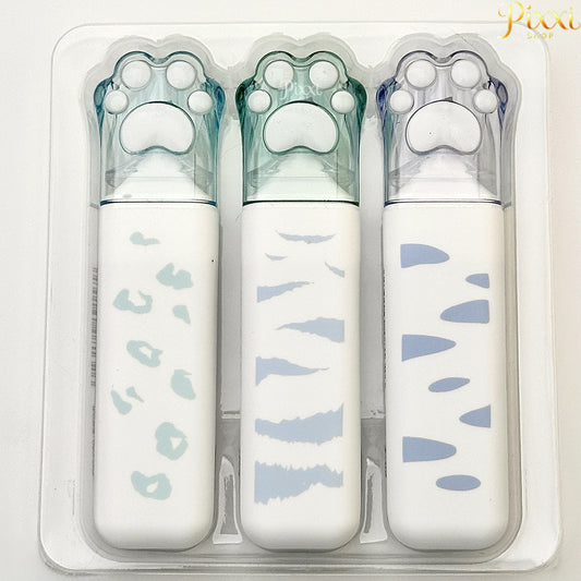 Pati Tasarımlı 3 lü Mavi Renk Tonlarında Keçeli Kalem Seti