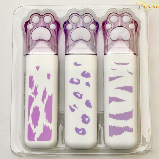 Pati Tasarımlı 3 lü Mor Renk Tonları Keçeli Kalem