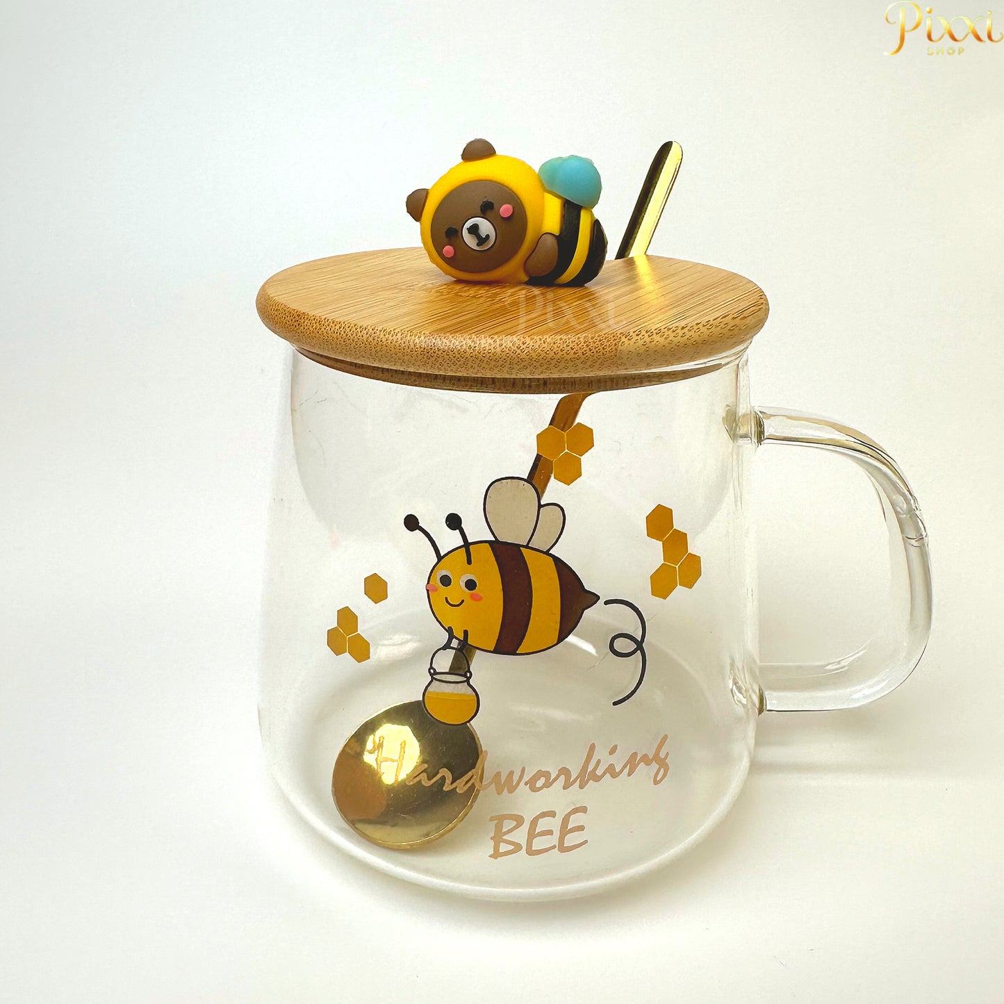 Arı Tasarımlı Cam Kupa Bardak